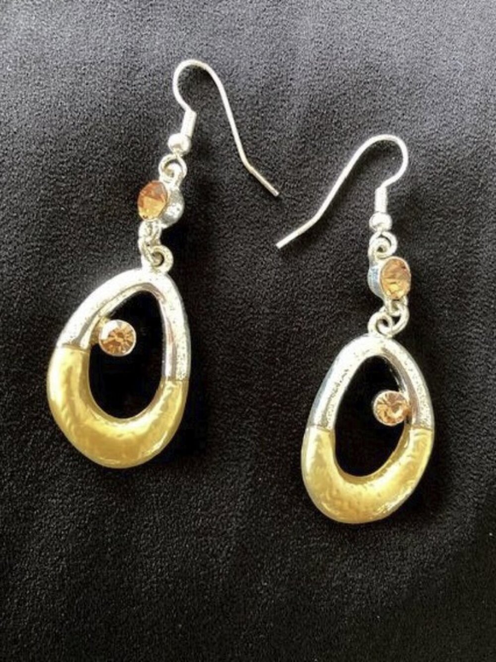 Silver & Gold Tone Gemstone Earrings